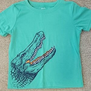 Carter's Kids Green Crocodile T-Shirt Size 4